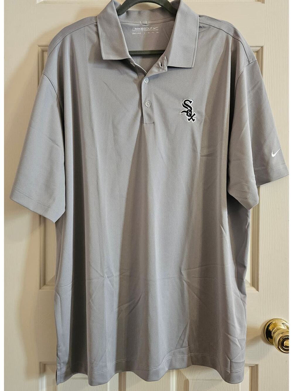 Men's Nike Golf Dri-Fit Chicago White Sox Polo MLB Baseball SS Gray Size XXL